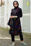 مایو اسلامی پوشیده کامل طرح‎دار مشکی زنانه برند Minel کد 1706885598