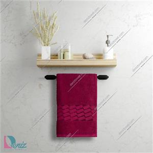 حوله دستی بزرگ طرح آرام رنگ زرشکی