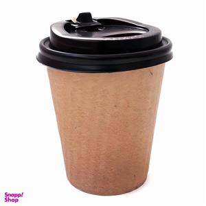 لیوان یکبار مصرف مدل دو جداره درب دار ۲۲۰ cc بسته ۴۰ عددی