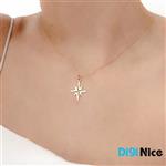 گردنبند طلا 18 عیار طرح ستاره درخشان (کد DN-P3155)