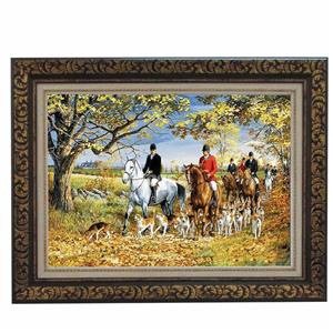 تابلو فرش ماشینی نقش نگار رضوی طرح شکارگاه کد 993D