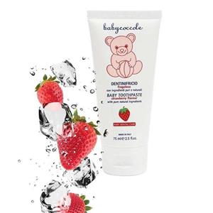 خمیردندان با سه طعم مختلف توت فرنگی یا موز یا سیب بی بی کوکول Babycoccole