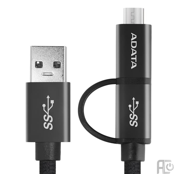 Cable: AData 2 in 1 USB To USB Type-C/Micro USB 1m