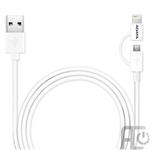 Cable: AData 2 in 1 USB To Lightning/Micro USB 1m