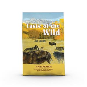 غذای خشک سگ بالغ با طعم گاومیش و آهو –  high prairie taste of the wild 2kg