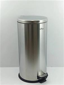 سطل زباله تمام استیل پدالدار 30 لیتری با آرام بند