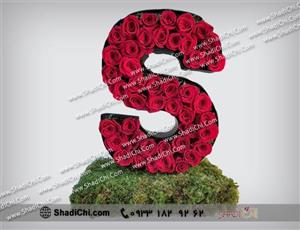 باکس گل رز حرف S