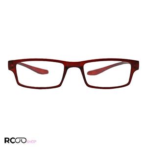 عینک مطالعه رو گردنی  1.25 قرمز رنگ، کائوچو، مستطیلی و دسته فنری مدل 33003-6