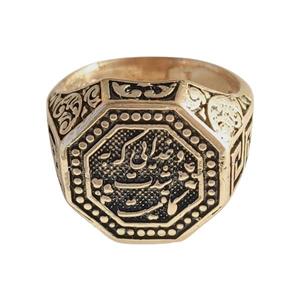 انگشتر مردانه طلاروس طرح “و خدایی که به شدت کافیست” کد JW532