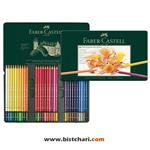 ست مداد رنگی 60 رنگ جعبه فلزی پلی کروم برند فابرکاستل Faber Castell