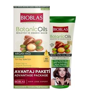پک شامپو و نرم کننده مو BIOBLAS حاوی روغن آرگان مدل BOTANIC OILS