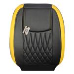 روکش صندلی چرم پژو 207-206-رانا مدل بوگاتی مشکی زرد