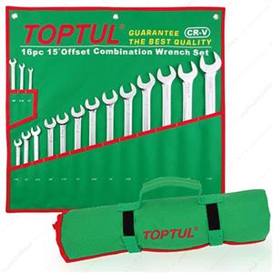 ست آچار یکسر رینگی 16 عددی 1/4 تا 1 و 1/4 اینچ برند تاپ تول