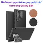 کیف چرمی محافظ دوربین دار Samsung Galaxy S24 مارک نیلکین مدل Qin Prop Leather Case