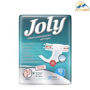 پوشینه چسبی بزرگسال چسبی جولی مدل Medium بسته بندی 10 عددی Joly Medium Adult Protective Diaper 10Pcs