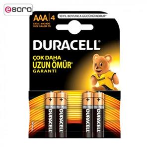 باتری نیم قلمی دوراسل مدل LR03 بسته 4 عددی Duracell LR03 AAA Battery Pack OF 4