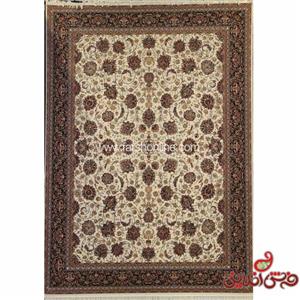 فرش زمرد مشهد طرح 25010 کرم سرمه ای