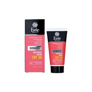 کرم ضد افتاب و روشن کننده SPF30 اورین بایوتک مناسب برای انواع پوست Evrin Biotech Sun Screen For All Skin Types 