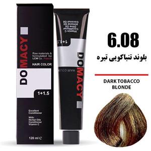 رنگ مو دوماسی سری تنباکویی شماره 6.08 حجم 120 میلی لیتر رنگ قهوه ای تنباکویی تیره