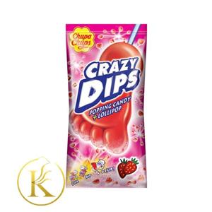 آبنبات چوبی جرقه ای پا چوپاچاپس با طعم توت فرنگی (۱۶ گرم) chupa chups