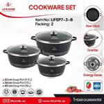 سرویس قابلمه گرانیتی لایف اسمایل مدل LIFEP7 3 شامل 6 پارچه ا LIFESMILE LIFEP7-3 Cookware Set