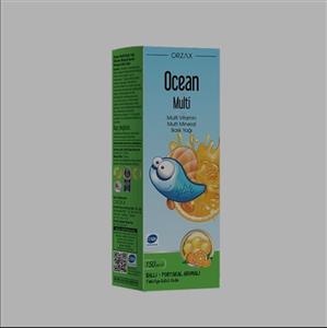 شربت مولتی ویتامین با مواد معدنی و امگا۳ Orzax مدل Ocean Multi طعم پرتقال عسل حجم ۱۵۰ میل 