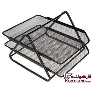 کازیه فلزی توری دو طبقه مدل PR-2 ایدل | Letter Tray 2-Layer File Holder Data Shelf Storage Ideal Box 