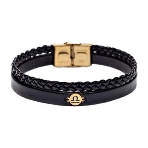 دستبند طلا 18 عیار مردانه لیردا مدل نماد ماه تولد مهر