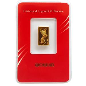 شمش طلا 24 عیار ایران‌شمش مدل سیمرغ 