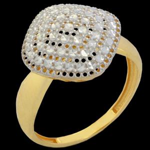 انگشتر طلا 18 عیار زنانه طلای مستجابی مدل آوا گرد تراش کد 055 