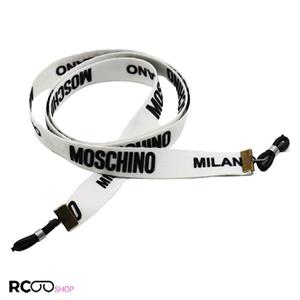 بند عینک نواری Moschino موسکینو با رنگ سفید و از جنس پارچه‌ای مدل 992552