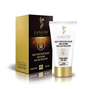 کرم ضد آفتاب پوست خشک رنگ بژ تیره لانسون LANSON 