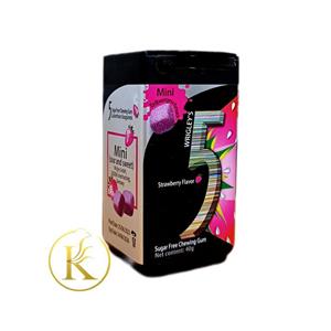 آدامس بدون قند فایو قوطی با طعم توت فرنگی (40 گرم) Five