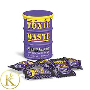 آبنبات خیلی ترش بشکه ای بنفش 42 گرم تاکسیک ویست toxic waste