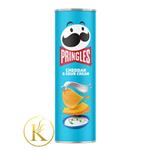 چیپس پرینگلز آبی با طعم پنیر چدار و خامه 158 گرمی pringles