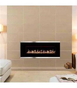 شومینه گازی دیواری شیشه ای با قاب استیل G100-G120