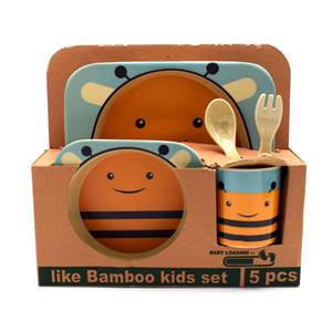 ظرف غذای 5 تکه کودک بامبو فایبر مدل زنبور 1 