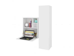 میز تحریر تاشو ساده دیواری کمد دار سفید شیک WT 538