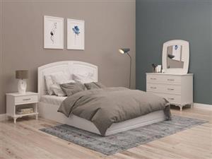 سرویس خواب دونفره ممبران سفید ساده افرا