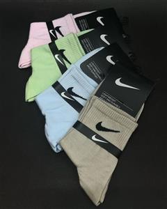 جوراب ورزشی نیم ساق نایک کِرم 