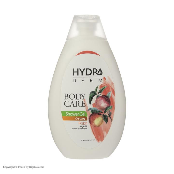 شامپو بدن کرمی هیدرودرم مدل هلو و آرگان حجم 500 میلی لیتر
