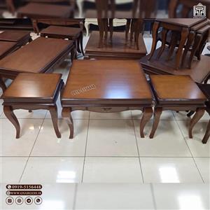 میز کنار مبلی و میز جلو مبلی مدل جدید مهتاب چوبی ساده و روکش چوب