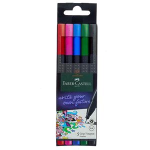 روان نویس نوک نمدی - فابرکاستل آلمان Faber Castell - ضخامت 0.4 - 5 رنگ اصلی