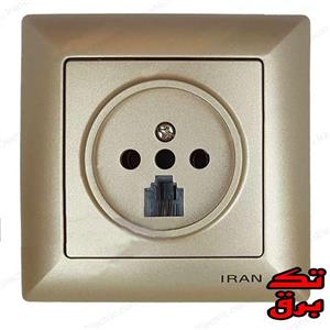 پریز تلفن دوکاره ایران الکتریک مدل الیزه بژ