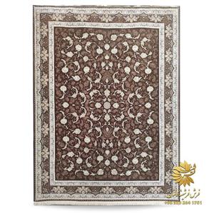 فرش طلاکوب قهوه ای طرح پریماه 1200 شانه