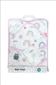 حوله دور پیچ نوزادی دوتکه تمام چاپ little me