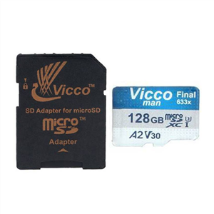 کارت حافظه microSDXC ویکومن مدل Final 600X کلاس 10 استاندارد UHS-I U3 سرعت 100MBps ظرفیت 128 گیگابایت به همراه آداپتور