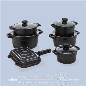 سرویس قابلمه یونیک دیاموند مشکی 12 پارچه UN-8509