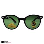 عینک آفتابی Ray-Ban Ferrari با فریم گرد، مشکی مات، لنز سبز و جنس سنگ مدل RB716