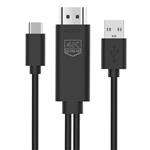 کابل تبدیل USB-C به HDMI اونتن مدل UC505 طول 1.8 متر با کابل تامین برق 1.2 متری